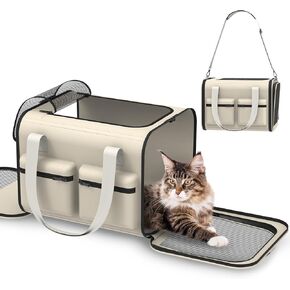 Cat Carrier Soft Airline Approved - Small Dog Travel Carrier Bag for Pets Up to 15Lbs, Breathable & Comfortable Pet Carrier for Cats & Small Dogs, TSA Approved for Airplane, Car, Camping, Vet Visits
