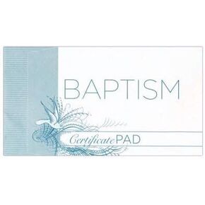 B&H Publishing Group Certificate-Baptism Pad (8 x 6) (Pack of 25)