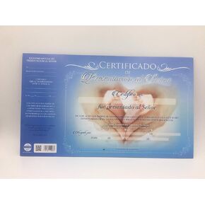 Certificado De Presentacion al Senor