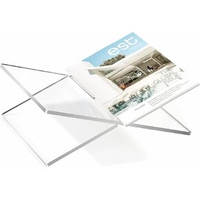 Large Acrylic Book Stand, 12.5" x 9.5" x 5", Quran Holder, Clear Open Bookstand for Display and Reading, Cookbook, Art Book, Bible, Magazine, Recipe, Home Kitchen Coffee Table Decor in Kuwait