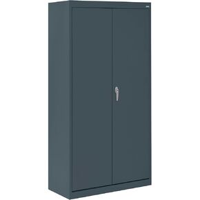 Sandusky Lee VF31301866-02 Value Line Metal Storage Cabinet with 3 Fixed Shelves and Locking Handle, 150lb Capacity, 18" Depth x 30" Width x 66" Height, Charcoal