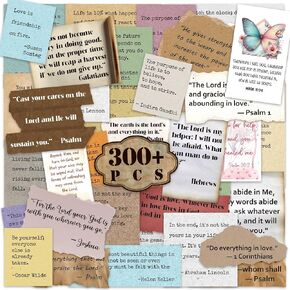 300+ Bible Verse Stickers & Vintage Motivational Quotes - Waterproof Scripture Decals for Bible Journaling Supplies, Prayer Boards & Christian Gifts | Books of Bible Stickers, Catholic Accessories