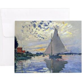 CafePress Claude Monet Sailboat Notecards (Set Of 20) 4.25" x 5.5" Notecards 10 Pack