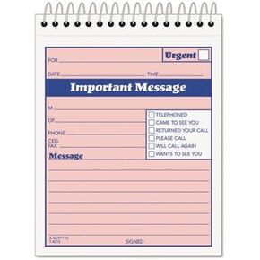 (3 Pack Value Bundle) TOP4010 Telephone Message Book with Fax/Mobile Section, 4-1/4 x 5 1/2, Two-Part, 50/Book in Saudi Arabia