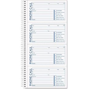 TOPS 4002 Phone Message Book, 4 Calls/Pg, 200 Sets, 11-Inch x5-1/2-Inch, WE/CY