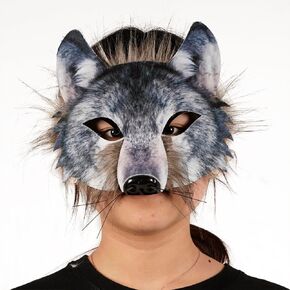 Animal Fox Wolf Mask, Plush Half Face Mask for Christmas Party Cosplay Costumes