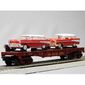MTH RAILKING Union Pacific Flat CAR W/Chevy Nomad 30-76874