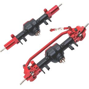 RC Car Upgrade Parts Spare Accessory Kits, Front and Rear Axle Assembly, Retrofitting Accessories for MN128 MN86 MN86S, Argent and Red