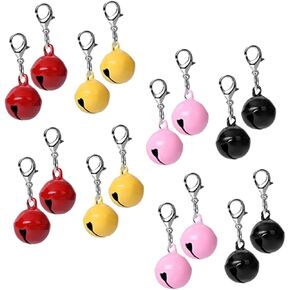 POPETPOP 16pcs Delicate Pet Collar Bells for Cats and Dogs Hanging Adorable Decorations for Festive Atmosphere Mixed Style Colors Lightweight Practical Pet Accessories