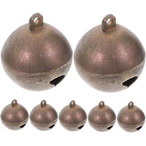 Toyvian 10pcs Vintage Copper Bells for Dog and Goat Collars Durable Christmas Craft Bells for Pet Accessories and Holiday Decorations