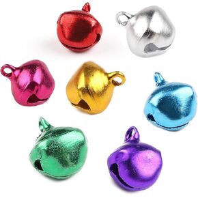 7 Pack Pet Bells for Dog Cat Collar, Jingle Bells for Crafts, Charm Pendants 7 Colors 14mm, Loose Beads Pets Bell