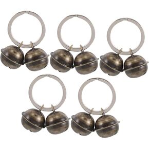 Mikikit 5pcs Pet Bell Keychain for Dogs and Cats Decorative Collar Pendants with Sound for Easy Tracking DIY Accessory for Pet Training and Backpack Ornaments