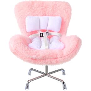 Car Seat for 10-17 cm Dolls with Soft Furry Cushion Included Air Vent Clip Seat Leg and Scented Box for Car Decoration Doll Lover's Gift(Pink)