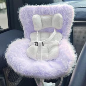 Doll Car Seat with Soft Furry Cushion for 10-17cm Dolls, Clips onto Car Air Vent, Cute Doll Chair for Desktop Display, Fashionable Car Decoration Accessories (Pink)