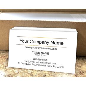 Simple Custom Premium Business Cards, Available 100,250,500,1000pcs, Full color 2sides - Two Sunny lines design- White front-White back,16pt Cover Stock (350gsm-Thick paper), Made in The USA