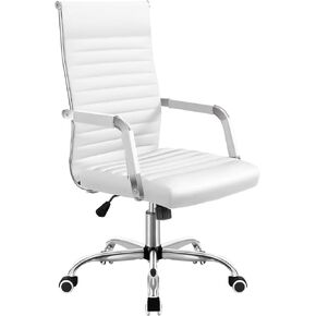 Shahoo PU Leather Office Chair, Mid-Back Chairs, Executive Swivel Armchair for Conference Room, Home Offices, Black