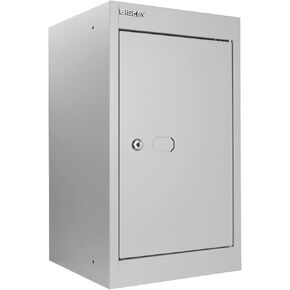 Bisley Personal Storage Locker Cube - Traffic White, Powder-Coated Steel, Stackable Design, Ventilation Holes, Label Holder on Door, Includes 2 Keys