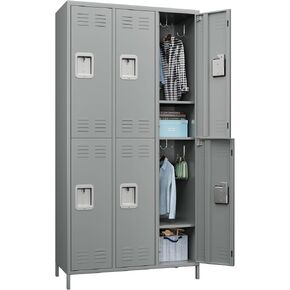 Metal Locker with 12 Doors and 12 Hooks for Office School Gym Home, 72" Tall Lockers for Employees, Assembly Required, Dark Gray ﻿