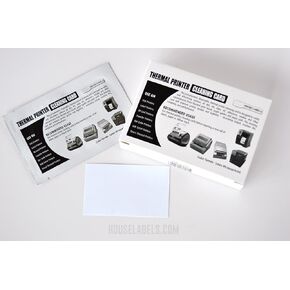 HouseLabels 2.1" x 3.425" Thermal Printer Cleaning Cards for Printheads Compatible with DYMO, Brother, Zebra and Other Thermal Printers, 1 Box of 25 Cleaning Cards