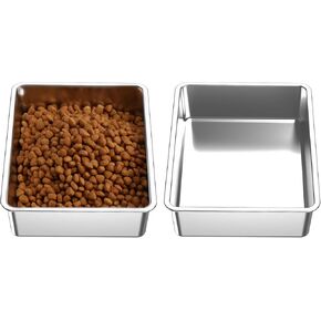2Pcs Stainless Steel Dog Bowl, 50 Oz Stainless Steel Water Bowls for Feeding and Drinking, 5 Cups Stainless Steel Dog Bowls for Small Medium Dogs