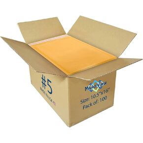Large Kraft Bubble Mailers 9.5x14.5 inch #4 | Self Seal Padded Envelopes Cushioned Bubble Mailer | Usable Size 9.5x13.5 | Lightweight mailing Shipping Bags | 100 Pack Bulk | USA Made