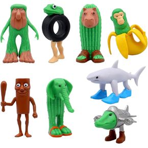8PCS Italian Brainrot Toy Figures Animals Tralalero Tralala Figure Tung Tung Tung Sahur Figurine Bombardiro Crocodilo Animals Figurine Doll Gifts for Fans