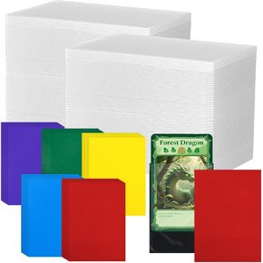 200ct Colored Card Sleeves Top Loads Combo, 100ct 3"x4" Top Load Cardholders with 100ct Matte Soft Protector Sleeves for Baseball Football TCG Deck Game Standard Trading Cards(Color Set 2)