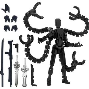 Already Assembled T13 Action Figure Accessories,T13 Multi-Jointed Movable,for Collectors Desktop Decorations t-13 Movability 3D Printed Toys (Gray)