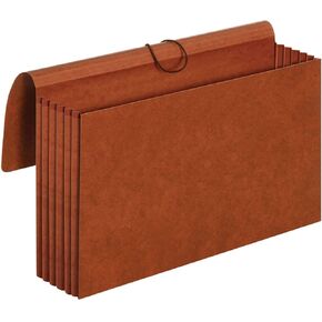 Globe-Weis/Pendaflex 100% Recycled File Wallets, 5.25-Inch Expansion, Elastic Cord Closure, Legal Size, Brown, 10-Count (73376R)