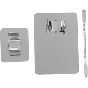 2Sets Stainless Steel Makeup with Spatulas Practical Nail Art Mixing Plates for Foundation and Pigment Modulation for Professionals and Home Use