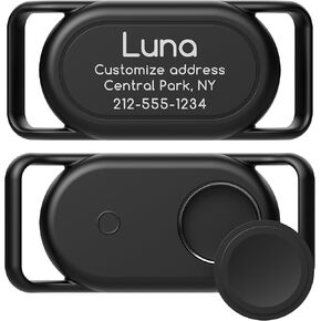 Personalized Dog Collar Holder(2 Pack) for Galaxy Smarttag2,Customized with Name and Phone Number for Pet Cat,Waterproof Silicone Protective Cover Case Accessory for Samsung Galaxy Smart tag2 (Black)