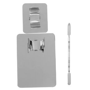 2Sets Stainless Steel Nail Art Color Mixing with Spatulas Mini Ring Design for Makeup and Nail Art Easy to Clean for Mixing Pigments and Convenient Use