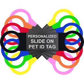 Dr. Fremont's Slide On Silent No Noise Stainless Steel and Silicone Personalized Customizable Dog and Cat Tags for Pets Collars
