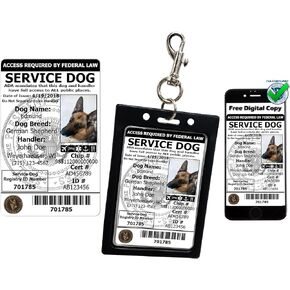 Activedogs خدمة بطاقة هوية الكلب المسجلة وحامل الهوية - ADA & TSA شارة الكلب المتوافقة مع مقطع على الناقل - التسجيل المجاني والنسخ الرقمية