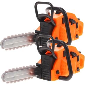 2Pcs Miniature Dollhouse Chainsaw: Mini Garden Chainsaw Figurine PVC Fairy Garden Accessories for Landscape Decoration