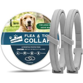 Flea Collar for Dogs, 8 Months Protection Flea & Tick Collars for Dogs, Dog Tick Collar, Adjustable One Size Fits All 2 Count ﻿