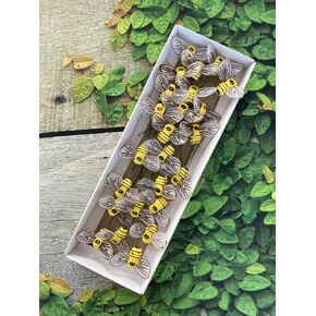 24 PCS Realistic Artificial Yellow Bumble Bee Floral Picks with Wire for Crafting, Faux Mushroom Honey Bee for Flower Arrangement Wreath Beehive Decoration Babee Party Favor Cupcake Topper