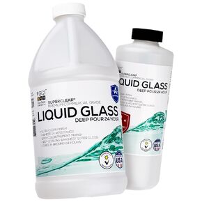 24 Hour Deep Pour Epoxy Resin 3 Gallon / 384 oz Kit, Liquid Glass Clear, Fast Cure, Casting Resin, Bubble Free, DIY Thick Pour, Heat Resistant, Charcuterie Boards, Serving Trays & Resin Coasters