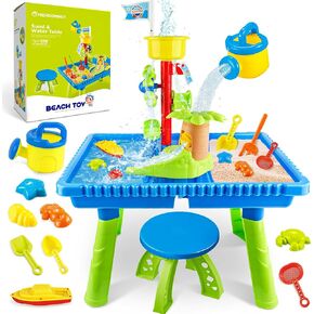 BELLOCHIDDO Kids Sand and Water Table for Toddlers Watertable for Boys Girls, Outdoor Activity Sensory Table Summer Toys Backyard, Beach Toys for Age 1 2 3 4 5 6 7 8 Year Old