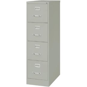 Scranton & Co 52" x 26.5" Modern Metal Letter Vertical File Cabinet with 4 Drawers & Core-Removable Lock, Fully Assembled Steel Construction, in Light Gray Finish