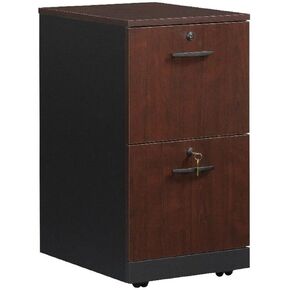 BOWERY HILL 2 Drawers 28.5" Vertical Cherry Engineered Wood Filing Cabinet Lockable Easy Assembly Movable Legal/Letter Size for Home, Office