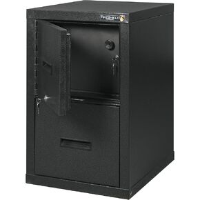 FireKing® FireShield 22"D Vertical 1-Drawer File Cabinet And Safe, Metal, Black Stone