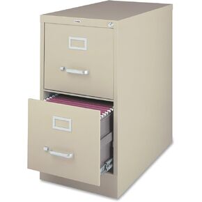 Lorell 2-Drawer Vertical File with Lock, 15 by 26-1/2 by 28-3/8-Inch, Putty
