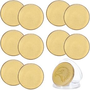 10 PCS Challenge Golden Metal Challenge ، 40 مم مع حواف الخيوط ، نقش DIY للسفر واحتفالات عيد الميلاد ، مع صندوق تخزين بلاستيكي واضح