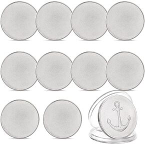 10-Pack Diy Blank Challenge, 1.57 Iron Engraving With Threaded Edging & Protective Acrylic Cases