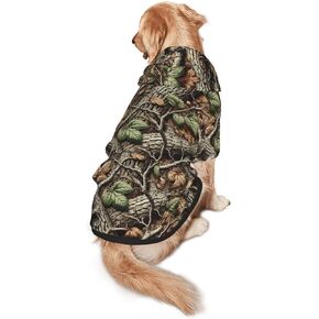 Outdoor Camouflage Dog Hoodie for Medium and Large Dogs, Dog Sweatshirt with Leash Hole Design for Safety Medium