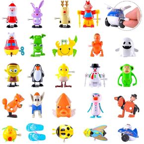 24 Pack Assorted Wind-Up Toys Set,Mini Colorful Clockwork Toys for Kids Boys Girls,Birthday Party Gifts,Classroom Prizes,Goodie Bag Fillers, Pinata Toys, Carnival Prizes, Party Favors Supplies