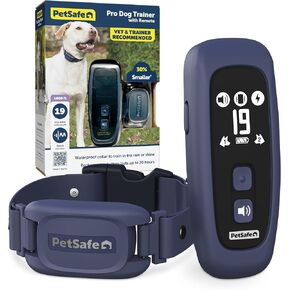 PetSafe Pro Dog Trainer with Remote – Waterproof Training Collar – 1000 ft Range – Tone, Vibration and 19 Levels of Static - Add-A-Dog Compatible – Sleek Remote Training Collar