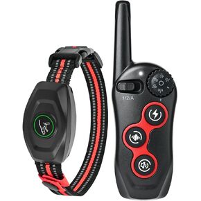 Dog Shock Collar - 2 in 1 Auto Bark Collar with Remote, w/3 Remote Training Modes, Beep, Vibration 1300Ft Dog Training Collar for for Small Medium Large Dogs (Orange)