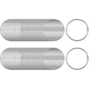 50 Pack Binder Rings 2 Inch - Metal Rings for Index Cards, Silver Book Ring Loose Leaf Binder Ring for Index Cards, Notebooks, Flashcard, Papercards, DIY Crafts, Keychain